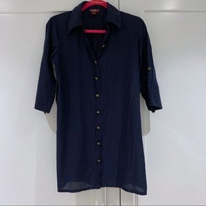 Bobi Navy Blue Tunic Top